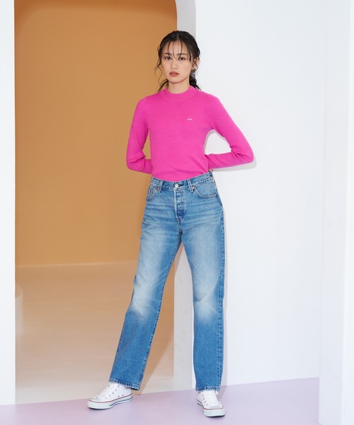 Levi's(リーバイス)の「Levi's/リーバイス クルーネック リブニット ピンク ROSE VIOLET(ニット/セーター・レディース・レッド・XS/S/M/L)」の10枚目の写真