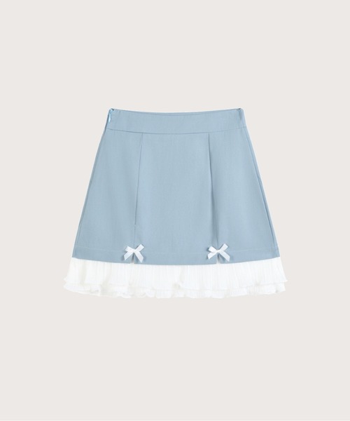 LA POMME petit（ラポミ・プチ）の「Light Blue Aline Skirt ライトブルーAラインスカート（スカート）」 WEAR