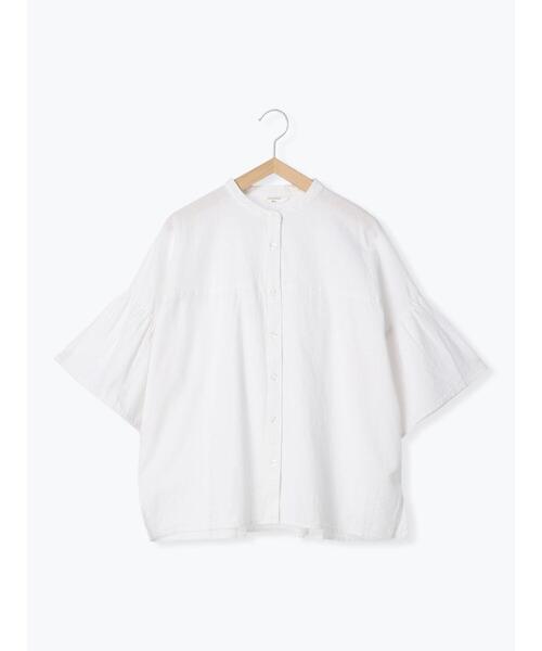 Samansa Mos2 blue(サマンサモスモスブルー)の「◎ダンガリー袖フレアブラウス(シャツ/ブラウス・レディース・ブラック/ネイビー/オフホワイト・F)」の10枚目の写真