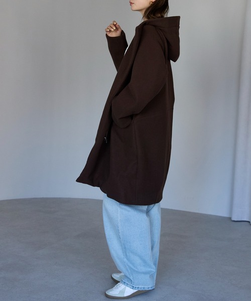 TRIANGLE PALETTE（トライアングルパレット）の「フード付ジップコート（その他アウター・レディース・アイボリー/グレイッシュベージュ/ダークグレー/ブラック/ブラウン・FREE）」の6枚目の写真