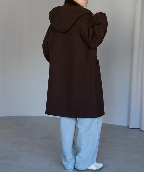 TRIANGLE PALETTE（トライアングルパレット）の「フード付ジップコート（その他アウター・レディース・アイボリー/グレイッシュベージュ/ダークグレー/ブラック/ブラウン・FREE）」の10枚目の写真