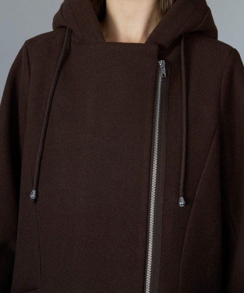 TRIANGLE PALETTE（トライアングルパレット）の「フード付ジップコート（その他アウター・レディース・アイボリー/グレイッシュベージュ/ダークグレー/ブラック/ブラウン・FREE）」の15枚目の写真