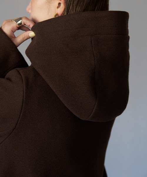 TRIANGLE PALETTE（トライアングルパレット）の「フード付ジップコート（その他アウター・レディース・アイボリー/グレイッシュベージュ/ダークグレー/ブラック/ブラウン・FREE）」の8枚目の写真