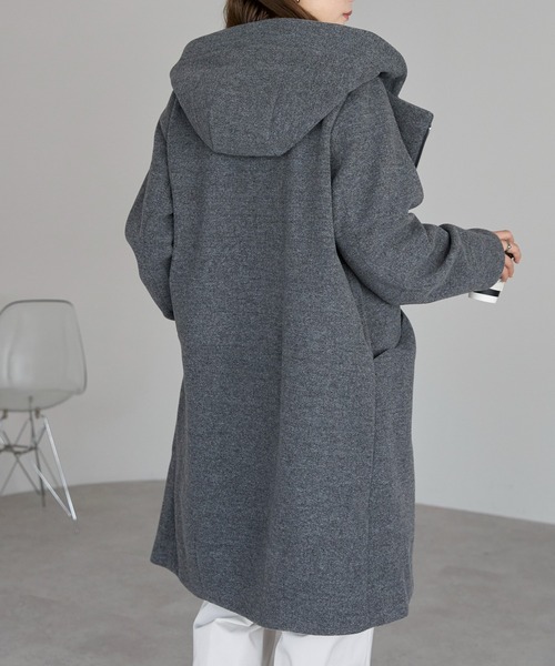 TRIANGLE PALETTE（トライアングルパレット）の「フード付ジップコート（その他アウター・レディース・アイボリー/グレイッシュベージュ/ダークグレー/ブラック/ブラウン・FREE）」の13枚目の写真