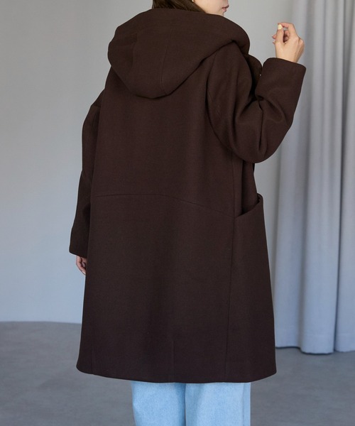 TRIANGLE PALETTE（トライアングルパレット）の「フード付ジップコート（その他アウター・レディース・アイボリー/グレイッシュベージュ/ダークグレー/ブラック/ブラウン・FREE）」の19枚目の写真