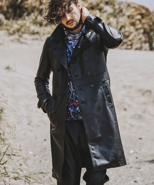 NO ID.（ノーアイディ）の「mj9479- ｼｰﾌﾟﾚｻﾞｰｼﾞｬｰﾏﾝ トレンチコート