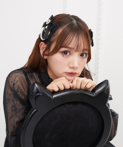 ROJITA(ロジータ)の「レースレイヤードパールチェーンヘアクリップSET(バレッタ/ヘアクリップ・レディース・パープル/ブラック/ピンク/ホワイト・FREE)」の18枚目の写真