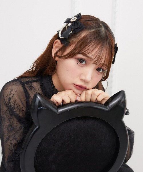 ROJITA(ロジータ)の「レースレイヤードパールチェーンヘアクリップSET(バレッタ/ヘアクリップ・レディース・パープル/ブラック/ピンク/ホワイト・FREE)」の20枚目の写真