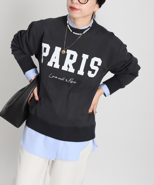VERMEIL par iena(ヴェルメイユパーイエナ)の「《追加》PARIS ロゴスエット(スウェット・レディース・ネイビー・FREE)」の3枚目の写真