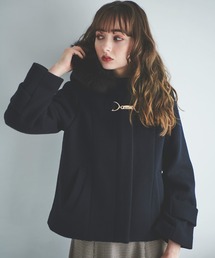 ファー付きショートコート