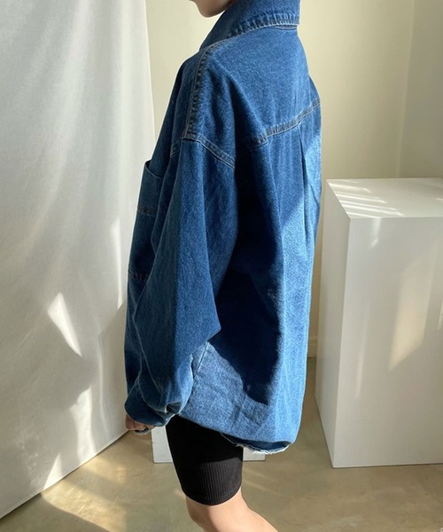 ANOTHER S（アナザーエス）の「デニムワイドカラーシャツ（シャツ/ブラウス・レディース・ブルー・FREE）」の13枚目の写真
