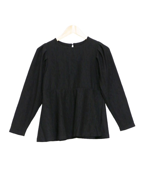 mili an deni（ミリアンデニ）の「ブリスタークレープペプラムトップス（シャツ/ブラウス・レディース・ブラック/アイボリー・L/M）」の6枚目の写真