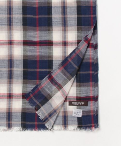 UNION STATION（ユニオンステーション）の「チェックストール（バンダナ/スカーフ・メンズ・ベージュ/ネイビー/レッド・FREE）」の14枚目の写真