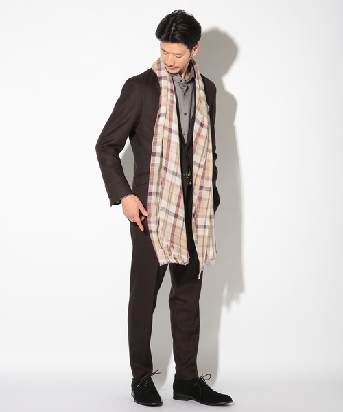 UNION STATION（ユニオンステーション）の「チェックストール（バンダナ/スカーフ・メンズ・ベージュ/ネイビー/レッド・FREE）」の9枚目の写真