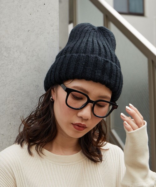 FREAK'S STORE（フリークスストア）の「限定展開　カラー ニット帽（ニットキャップ/ビーニー・レディース・ブラック/オフホワイト/ブルー/イエロー・ONE SIZE）」の5枚目の写真