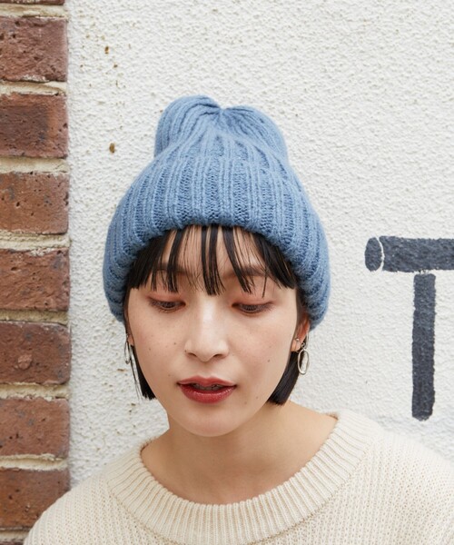 FREAK'S STORE（フリークスストア）の「限定展開　カラー ニット帽（ニットキャップ/ビーニー・レディース・ブラック/オフホワイト/ブルー/イエロー・ONE SIZE）」の9枚目の写真