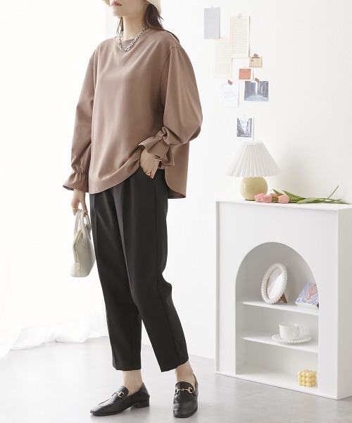 nissen(ニッセン)の「タック入キャンディースリーブトップス(Tシャツ/カットソー・レディース・オフホワイト/ネイビー/グレイッシュベージュ・M/L/LL)」の17枚目の写真