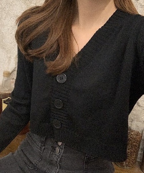 11 color ビッグボタンニットカーディガン（カーディガン/ボレロ
