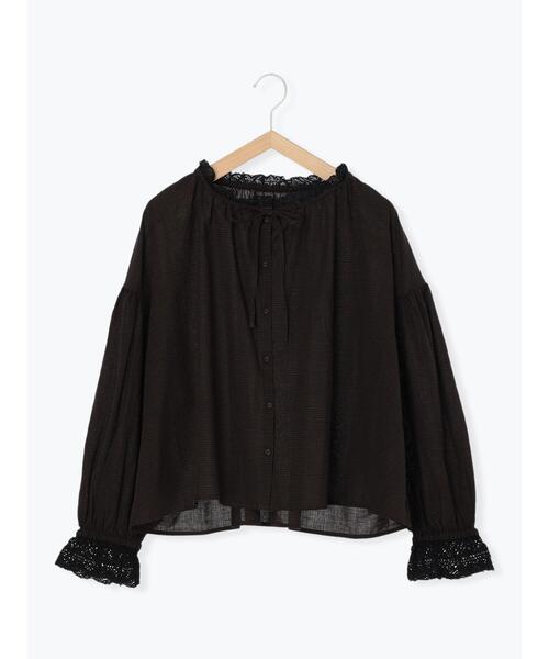 Samansa Mos2（サマンサ モスモス）の「レースリボンブラウス（シャツ/ブラウス・レディース・キナリ/チャコールグレー/ネイビー・F）」の16枚目の写真