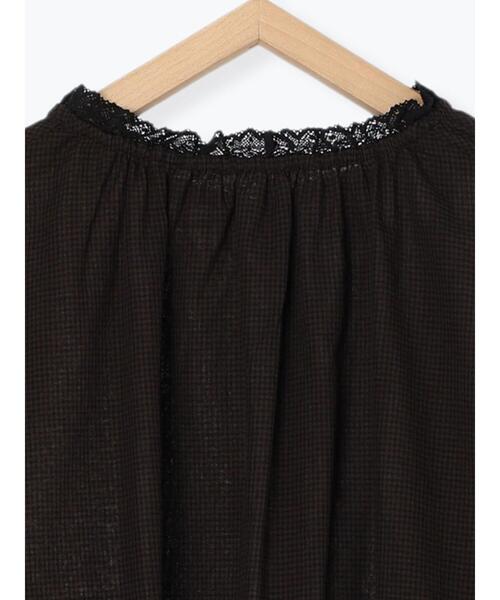 Samansa Mos2（サマンサ モスモス）の「レースリボンブラウス（シャツ/ブラウス・レディース・キナリ/チャコールグレー/ネイビー・F）」の9枚目の写真