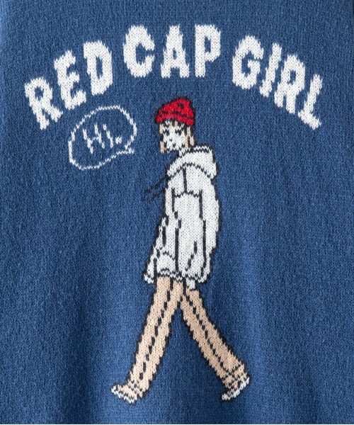 Red Cap Girl(レッドキャプガール)の「【UNIIT/ユニット】【RED CAP GIRL/レッドキャップガール】UNIIT × RED CAP GIRL バックイラスト ジャガードニット Vネック カーディガン ビッグシルエット(カーディガン/ボレロ・メンズ・アイボリー/ブラック/ブルー・LARGE/MEDIUM)」の4枚目の写真