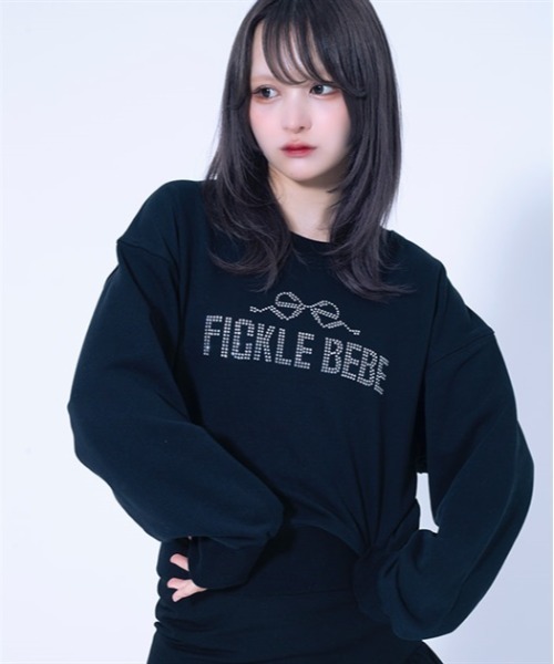 FickleBebe(フィクルベベ)の「FB ビジュースウェット(スウェット・レディース・グレー/ブラック・FREE)」の2枚目の写真
