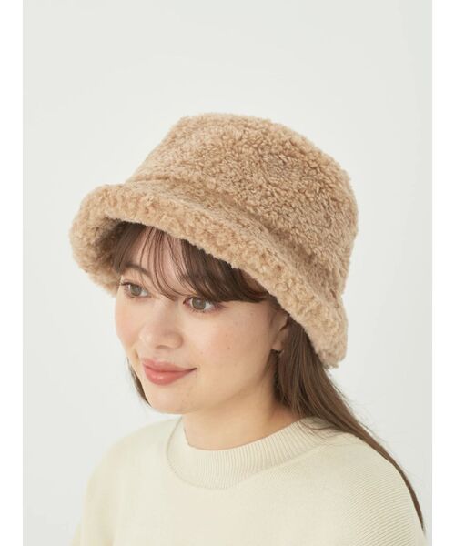 earth music&ecology(アースミュージックアンドエコロジー)の「ボアバケットハット(ハット・レディース・ベージュ/ホワイト/ライトグリーン・FREE)」の8枚目の写真