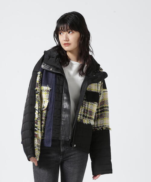 AULA ツイードコンビネーションブルゾン TWEED DENIM COMBINATION