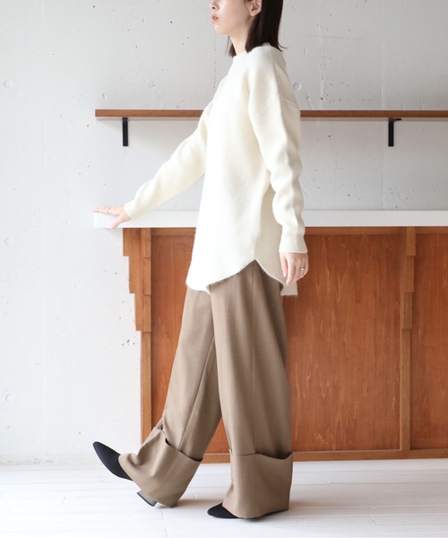 SETUP7(セットアップセブン)の「【SETUP7】ベーシッククルーネックニット KNF037 ※(ニット/セーター・レディース・チャコールグレー/ホワイト/ベージュ・FREE)」の11枚目の写真