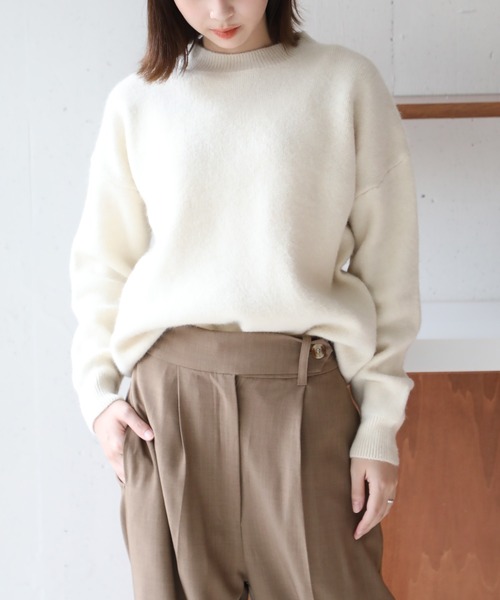 SETUP7(セットアップセブン)の「【SETUP7】ベーシッククルーネックニット KNF037 ※(ニット/セーター・レディース・チャコールグレー/ホワイト/ベージュ・FREE)」の20枚目の写真