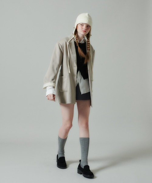 GIUNON（ジウノン）の「ribbon knit cap / リボンニットキャップ（ニットキャップ/ビーニー・レディース・アイボリー/グレー/ライトブルー・FREE）」の15枚目の写真