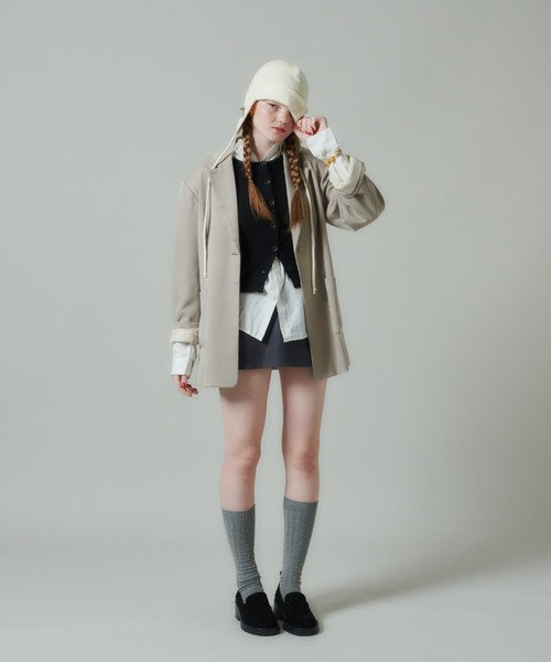 GIUNON（ジウノン）の「ribbon knit cap / リボンニットキャップ（ニットキャップ/ビーニー・レディース・アイボリー/グレー/ライトブルー・FREE）」の16枚目の写真