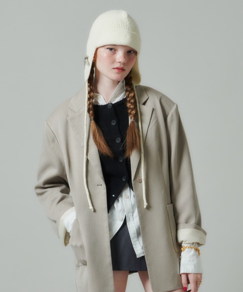 GIUNON（ジウノン）の「ribbon knit cap / リボンニットキャップ（ニットキャップ/ビーニー・レディース・アイボリー/グレー/ライトブルー・FREE）」の7枚目の写真