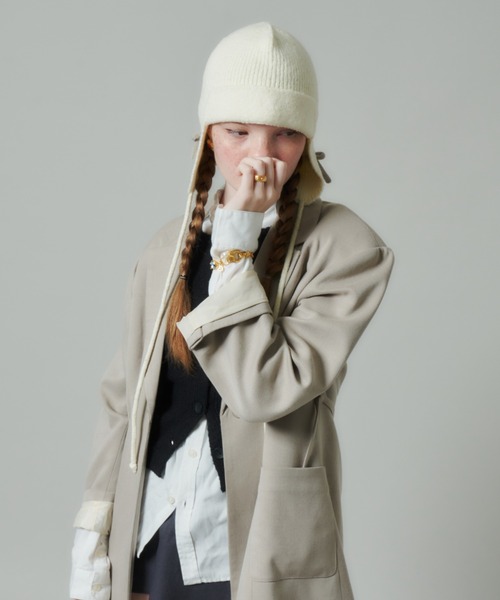 GIUNON（ジウノン）の「ribbon knit cap / リボンニットキャップ（ニットキャップ/ビーニー・レディース・アイボリー/グレー/ライトブルー・FREE）」の8枚目の写真