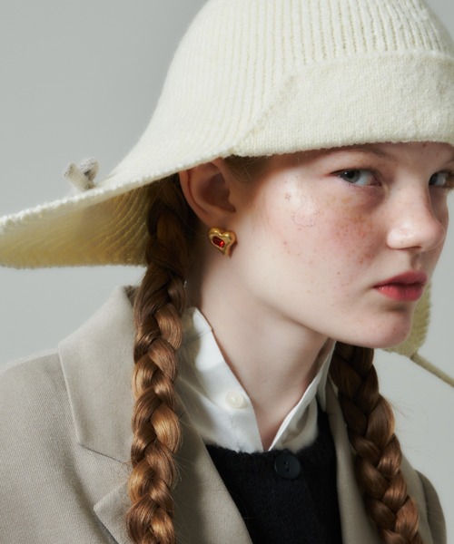 GIUNON（ジウノン）の「ribbon knit cap / リボンニットキャップ（ニットキャップ/ビーニー・レディース・アイボリー/グレー/ライトブルー・FREE）」の6枚目の写真