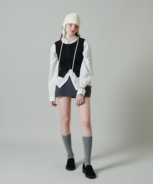 GIUNON（ジウノン）の「ribbon knit cap / リボンニットキャップ（ニットキャップ/ビーニー・レディース・アイボリー/グレー/ライトブルー・FREE）」の10枚目の写真