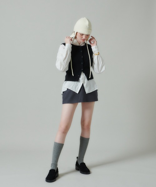 GIUNON（ジウノン）の「ribbon knit cap / リボンニットキャップ（ニットキャップ/ビーニー・レディース・アイボリー/グレー/ライトブルー・FREE）」の11枚目の写真