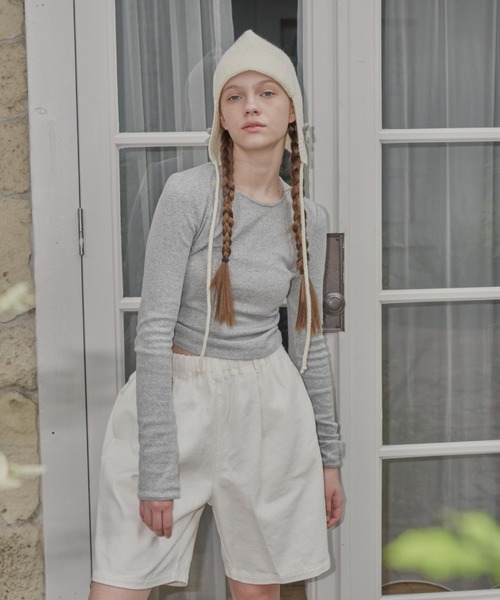 GIUNON（ジウノン）の「ribbon knit cap / リボンニットキャップ（ニットキャップ/ビーニー・レディース・アイボリー/グレー/ライトブルー・FREE）」の22枚目の写真