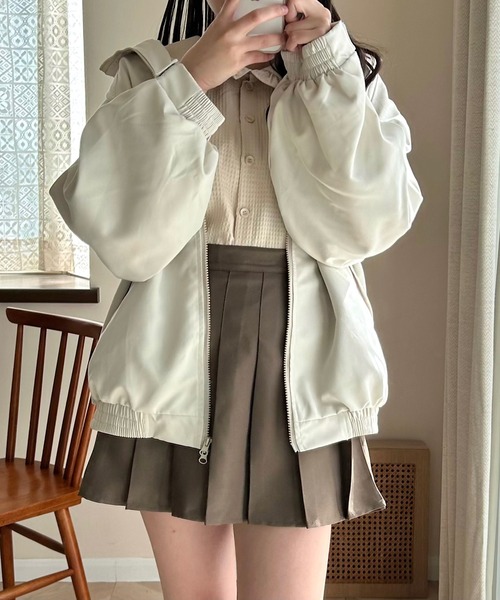 Cham.（チャム）の「古着っぽオーバーサイズジャケット（ブルゾン・レディース・ベージュ・F/M/L）」の6枚目の写真