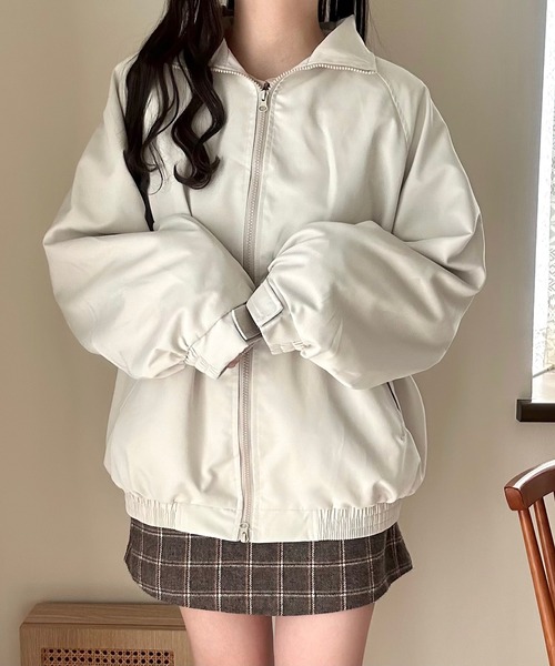 Cham.（チャム）の「古着っぽオーバーサイズジャケット（ブルゾン・レディース・ベージュ・F/M/L）」の10枚目の写真