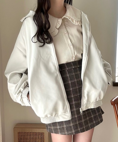 Cham.（チャム）の「古着っぽオーバーサイズジャケット（ブルゾン・レディース・ベージュ・F/M/L）」の11枚目の写真