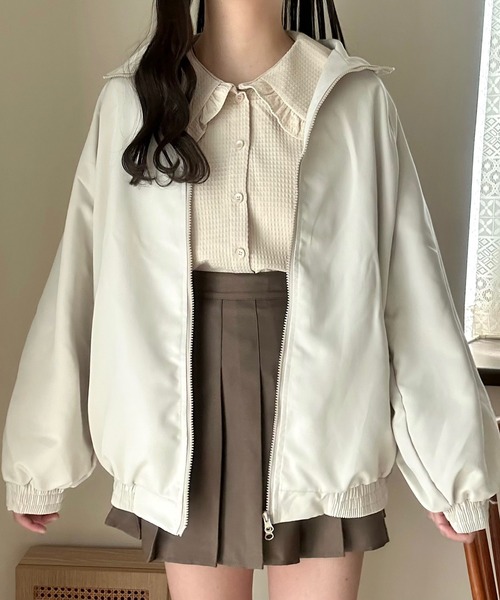 Cham.（チャム）の「古着っぽオーバーサイズジャケット（ブルゾン・レディース・ベージュ・F/M/L）」の12枚目の写真