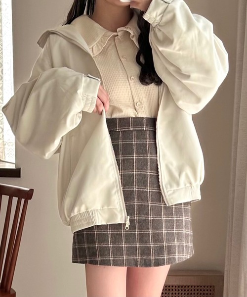 Cham.（チャム）の「古着っぽオーバーサイズジャケット（ブルゾン・レディース・ベージュ・F/M/L）」の16枚目の写真