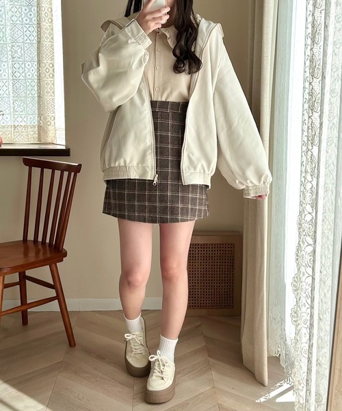 Cham.（チャム）の「古着っぽオーバーサイズジャケット（ブルゾン・レディース・ベージュ・F/M/L）」の17枚目の写真