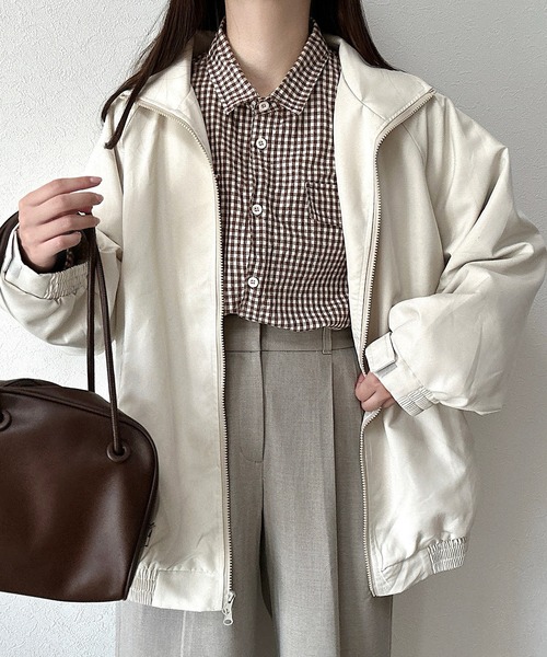 Cham.（チャム）の「古着っぽオーバーサイズジャケット（ブルゾン・レディース・ベージュ・F/M/L）」の21枚目の写真