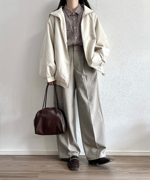 Cham.（チャム）の「古着っぽオーバーサイズジャケット（ブルゾン・レディース・ベージュ・F/M/L）」の22枚目の写真