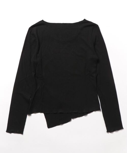 aimoha(アイモハ)の「スリットデザインカットソー(Tシャツ/カットソー・レディース・ベージュ/ブラック/ライトグレー・LARGE/SMALL/MEDIUM)」の4枚目の写真