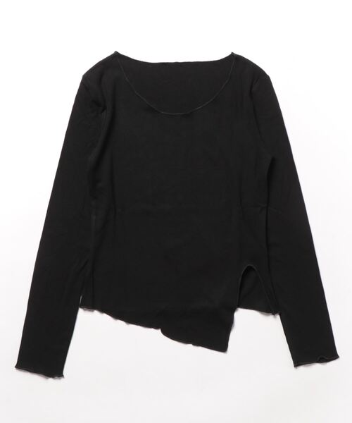 aimoha(アイモハ)の「スリットデザインカットソー(Tシャツ/カットソー・レディース・ベージュ/ブラック/ライトグレー・LARGE/SMALL/MEDIUM)」の7枚目の写真