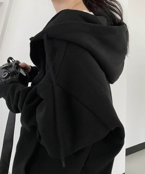 Jayro(ジャイロ)の「オーバーサイズ裏起毛ジップパーカー(パーカー・レディース・グレー/ブラック・M/S/L)」の14枚目の写真