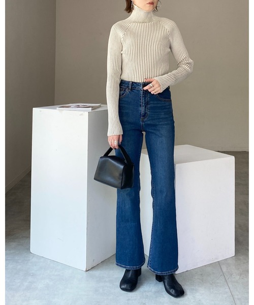 She's Closet(シーズクローゼット)の「ハイネックタイト長袖リブタートルニットプルオーバートップス(ニット/セーター・レディース・グリーン/テラコッタ/グレイッシュベージュ/アイボリー/カーキ/ブラック・FREE)」の18枚目の写真